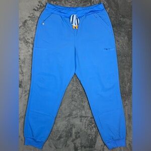 Figs‎ High Waisted Yola Skinny Scrub Pants Technical Collection XL Blue